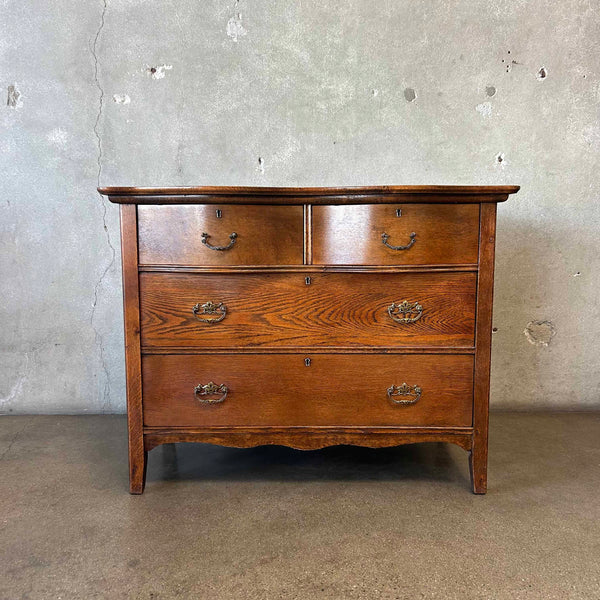 Antique 1890's Oak 4 Drawer Dresser