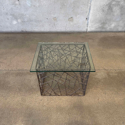 Sculptural Steel Side Table