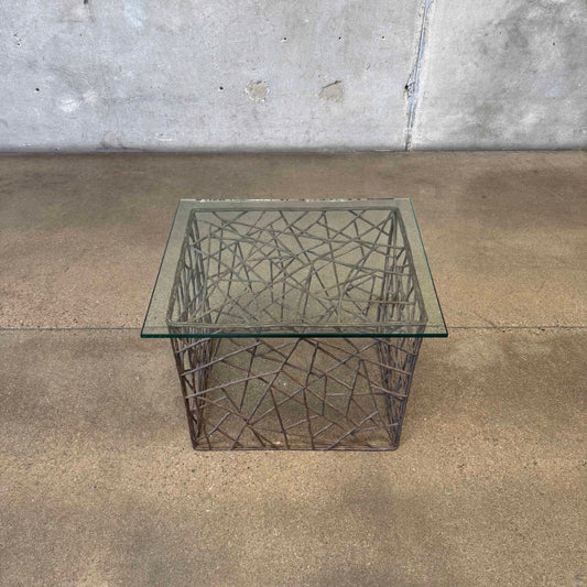 Sculptural Steel Side Table