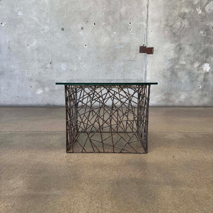 Sculptural Steel Side Table
