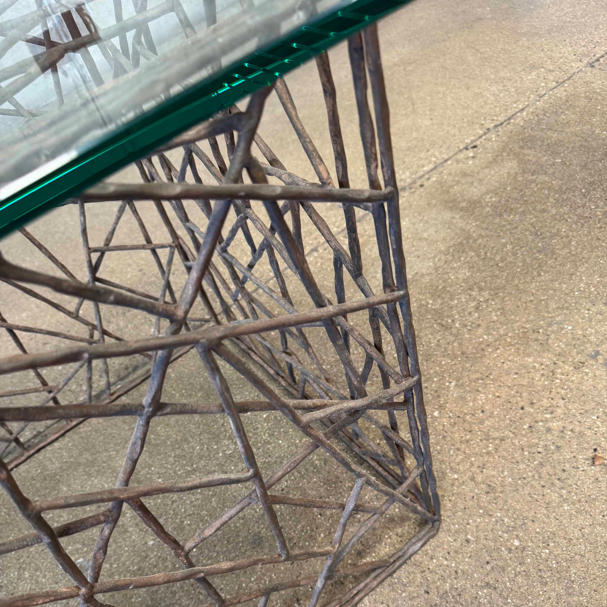 Sculptural Steel Side Table