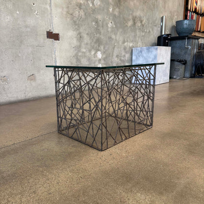 Sculptural Steel Side Table