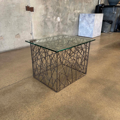 Sculptural Steel Side Table