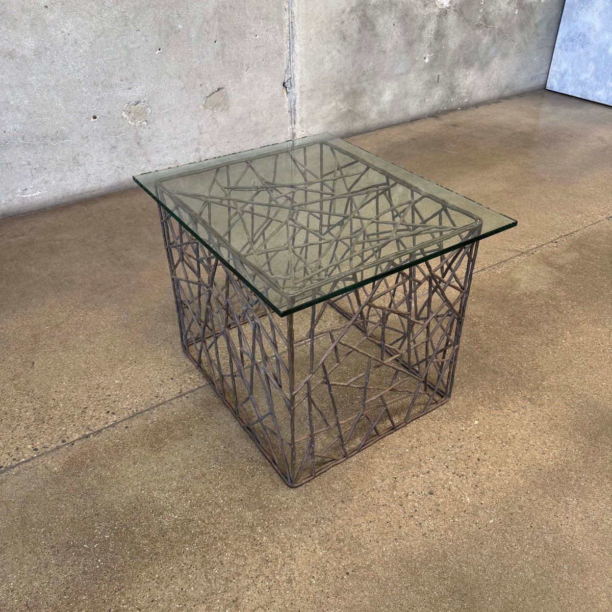 Sculptural Steel Side Table