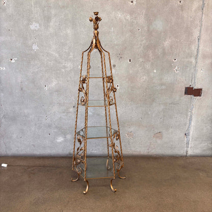 Florentine Metal And Glass Etagere