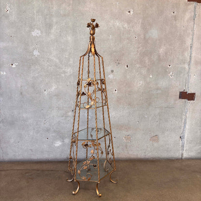 Florentine Metal And Glass Etagere