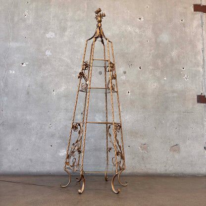 Florentine Metal And Glass Etagere