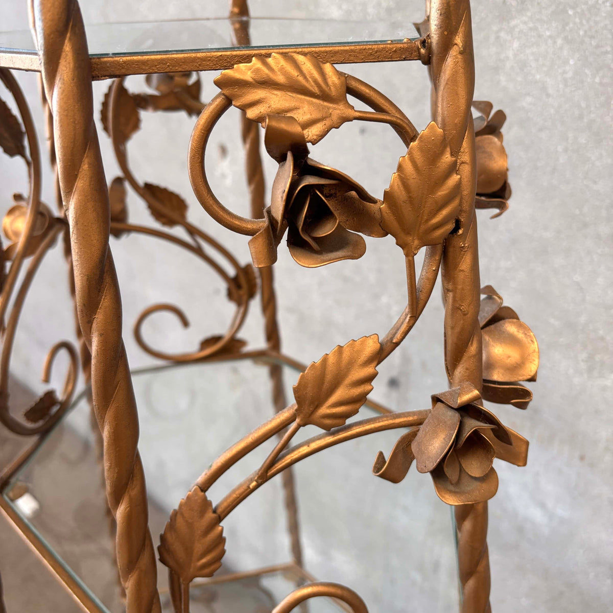 Florentine Metal And Glass Etagere