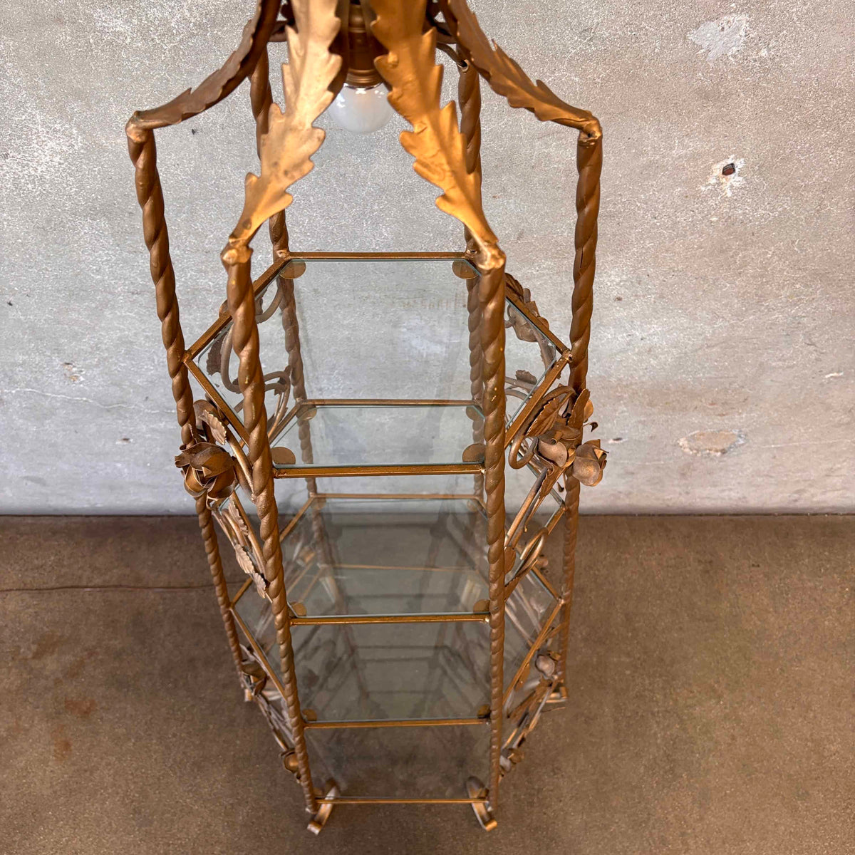 Florentine Metal And Glass Etagere