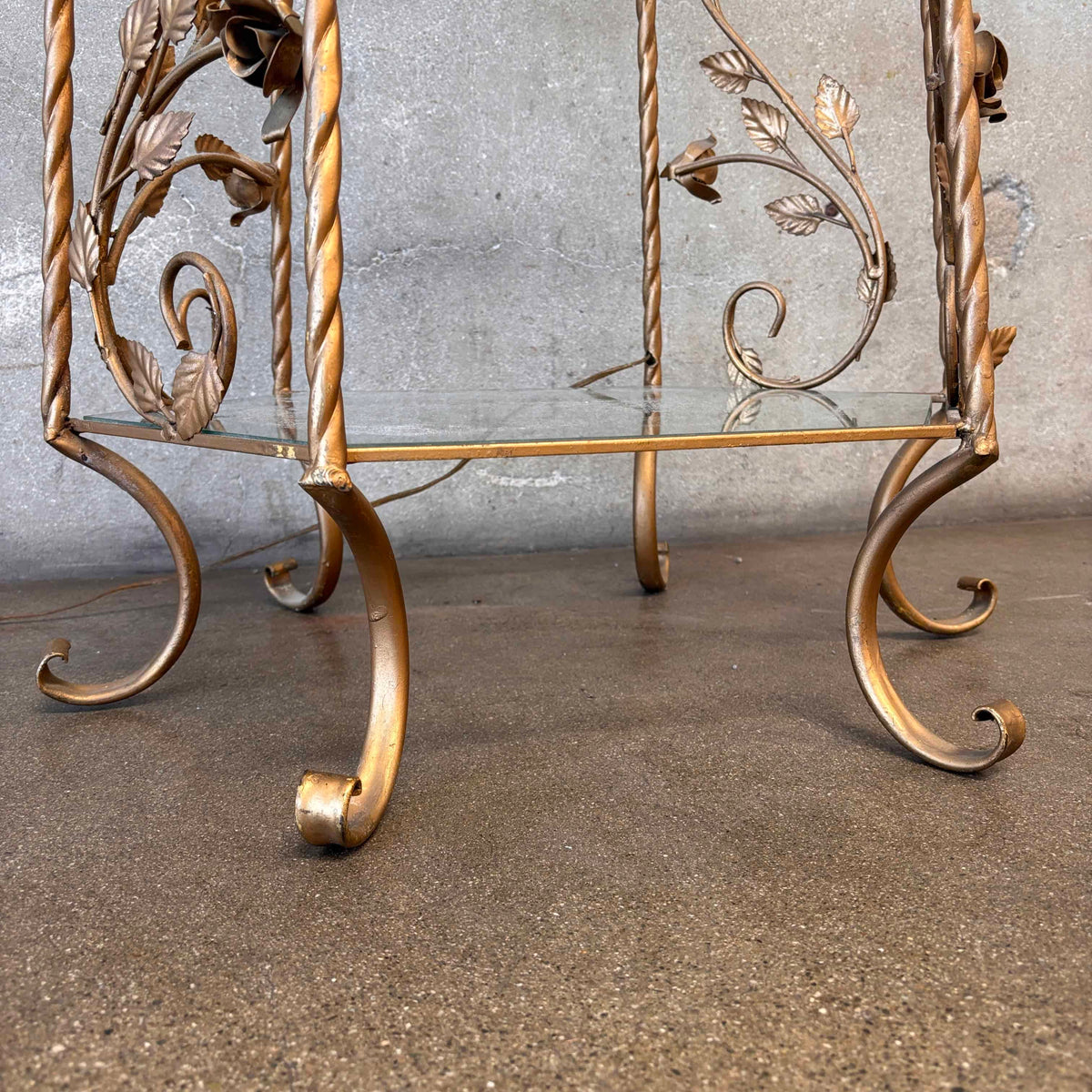 Florentine Metal And Glass Etagere