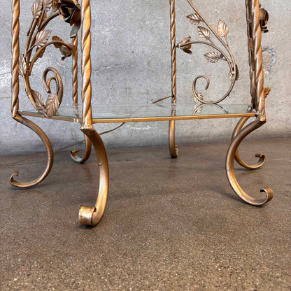 Florentine Metal And Glass Etagere