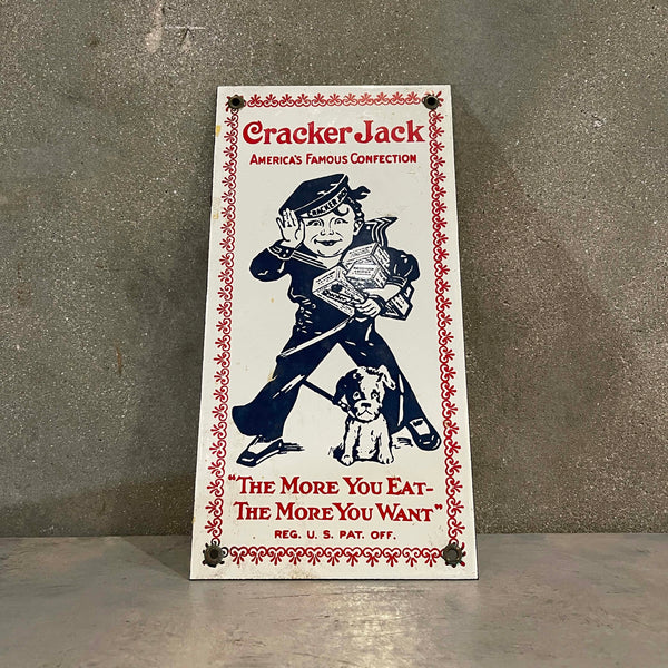 Andy Rooney Cracker Jack Enamel Sign