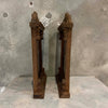 Pair of Vintage Rustic Wood Framed Embossed Aluminum Religious Art