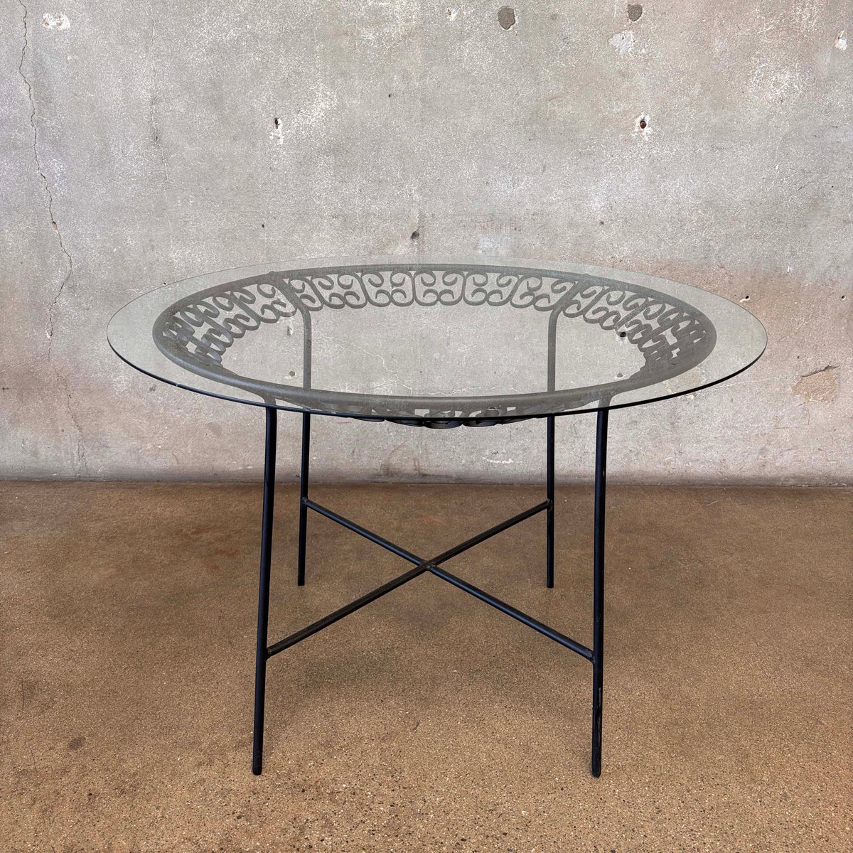 Arthur Umanoff Wrought Iron Table & 4 Chairs