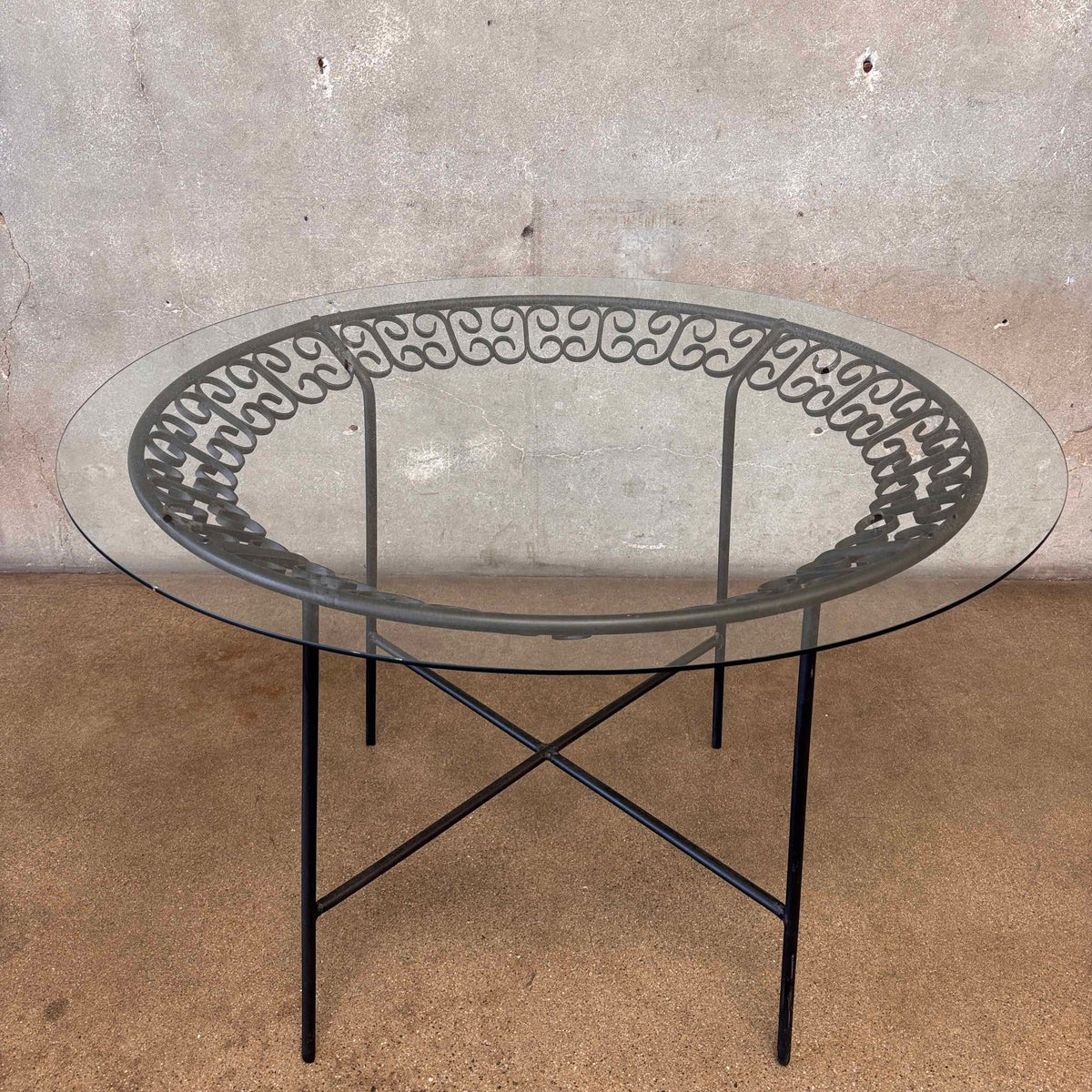 Arthur Umanoff Wrought Iron Table & 4 Chairs