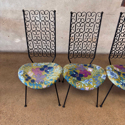 Arthur Umanoff Wrought Iron Table & 4 Chairs