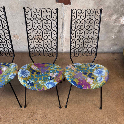 Arthur Umanoff Wrought Iron Table & 4 Chairs