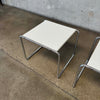 Pair Marcel Breuer White Side Tables
