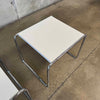 Pair Marcel Breuer White Side Tables