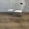 Pair Marcel Breuer White Side Tables