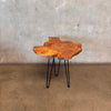 Mid Century Olive Wood Hairpin Leg Table