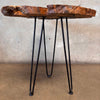 Mid Century Olive Wood Hairpin Leg Table