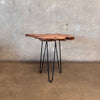 Mid Century Olive Wood Hairpin Leg Table