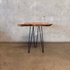 Mid Century Olive Wood Hairpin Leg Table