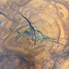 Mid Century Olive Wood Hairpin Leg Table