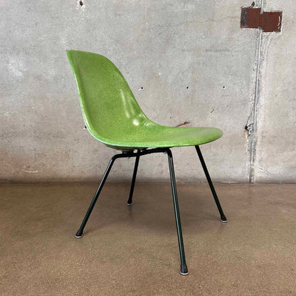 Modernica Shell Chair - Forrest Green LCW X-Base on Green Apple Fiber Base