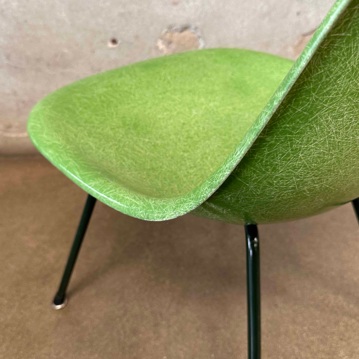Modernica Shell Chair - Forrest Green LCW X-Base on Green Apple Fiber Base