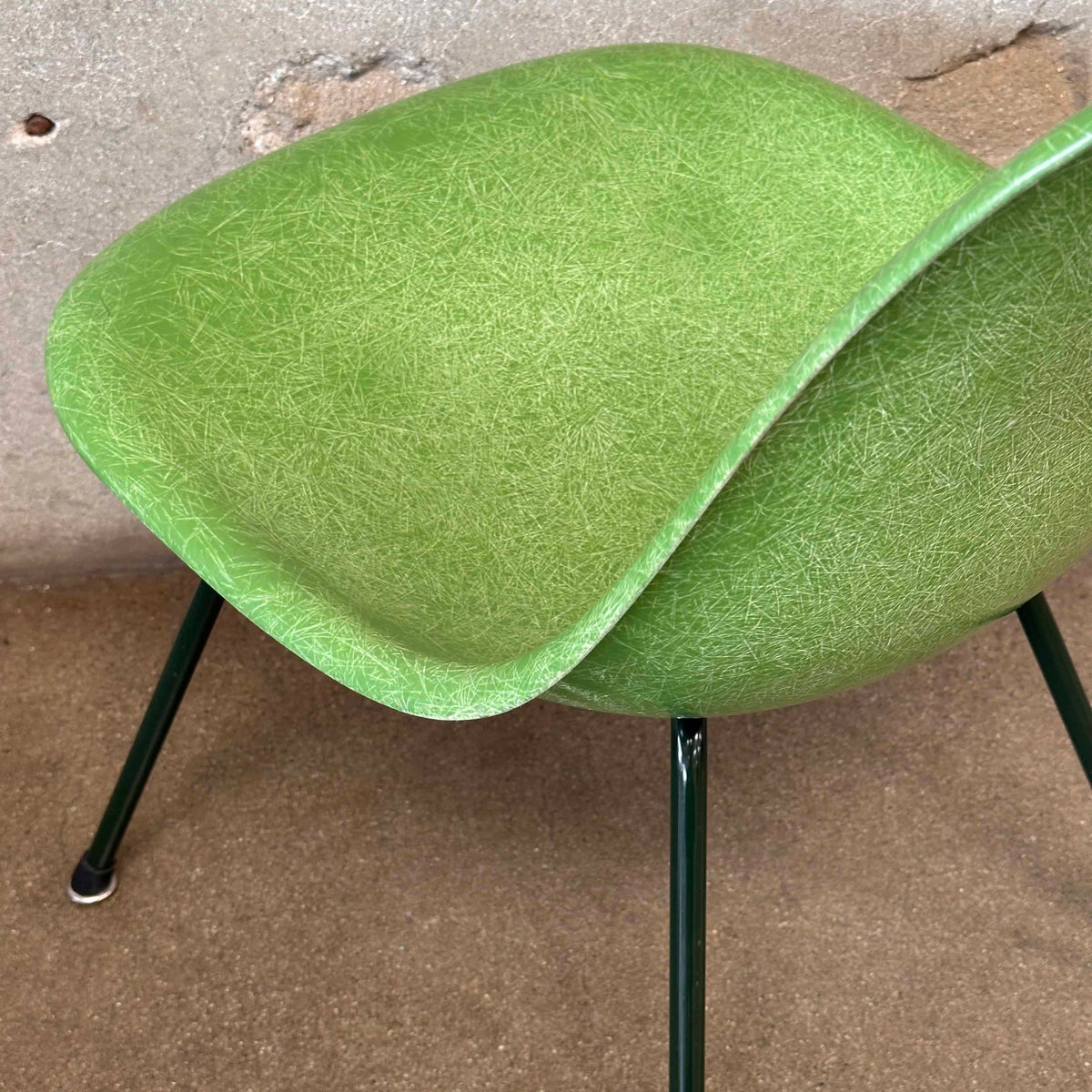 Modernica Shell Chair - Forrest Green LCW X-Base on Green Apple Fiber Base