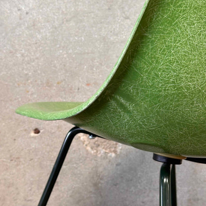 Modernica Shell Chair - Forrest Green LCW X-Base on Green Apple Fiber Base