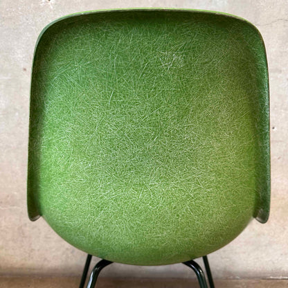 Modernica Shell Chair - Forrest Green LCW X-Base on Green Apple Fiber Base