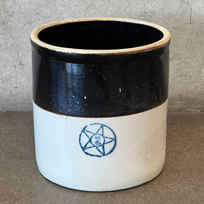 Vintage Star Stoneware #2 Two Gallon Glazed Crock (Circa 1900-1945)