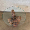 Mid Century Burl Wood & Glass Side Table