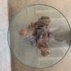 Mid Century Burl Wood & Glass Side Table