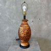 Epic 60s Brutalist Burnt Orange Ceramic Lamp