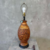 Epic 60s Brutalist Burnt Orange Ceramic Lamp
