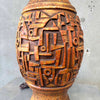 Epic 60s Brutalist Burnt Orange Ceramic Lamp