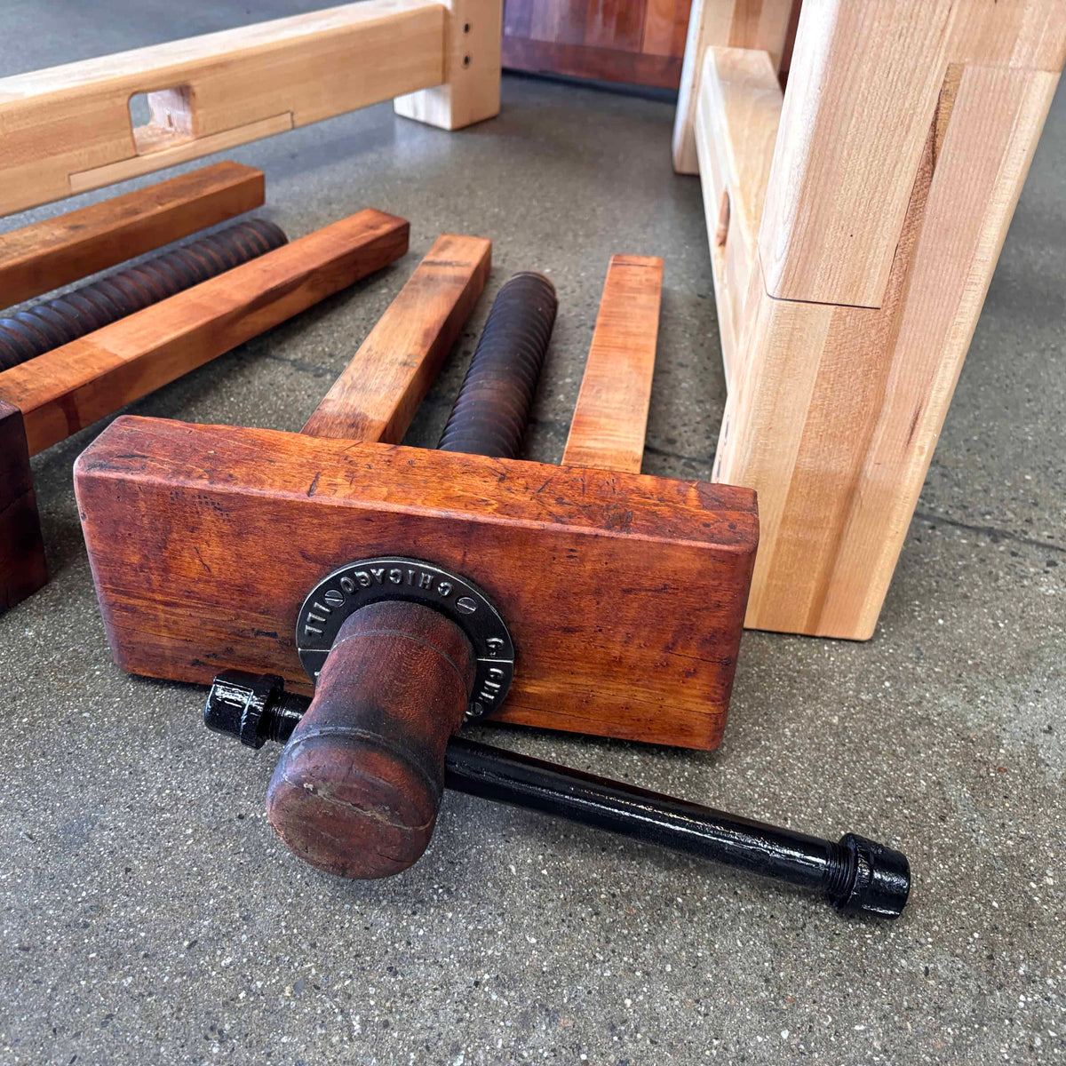 Early 20th Century Christienson Mahogany Work Bench