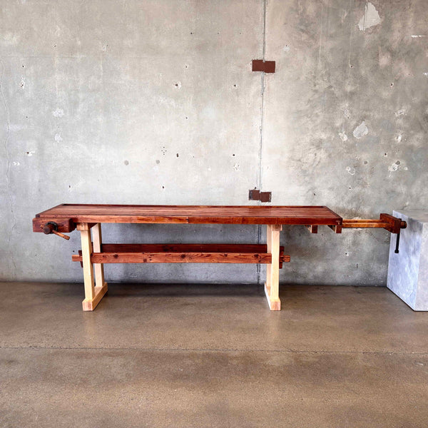 Early 20th Century Christienson Mahogany Work Bench