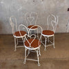 Set of 4 Vintage Ice Cream Parlor Chairs Wrought Iron