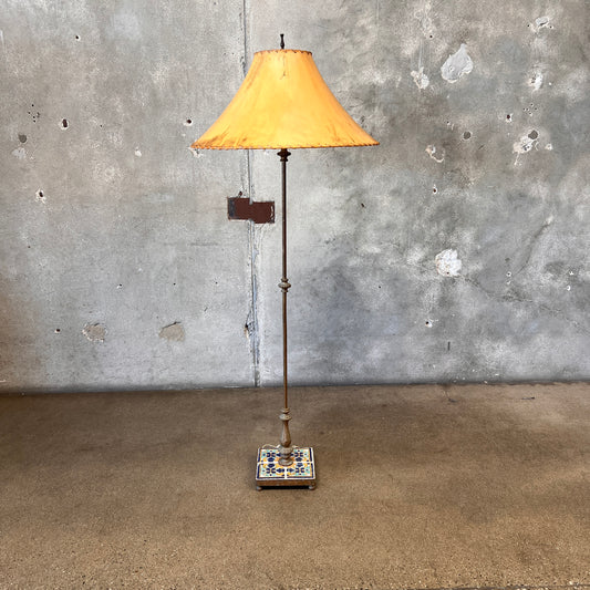 California Tile 1920's Bridge Lamp Mica Shade