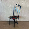 4 Vintage Post Modern Black/Floral Print Dining Chairs