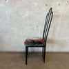 4 Vintage Post Modern Black/Floral Print Dining Chairs