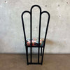 4 Vintage Post Modern Black/Floral Print Dining Chairs