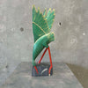 Vintage Carved Wood Crane Hand Painted