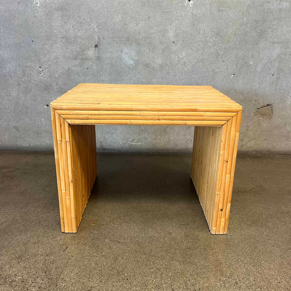 Handmade Pencil Reed Side Table w/Waterfall Edges
