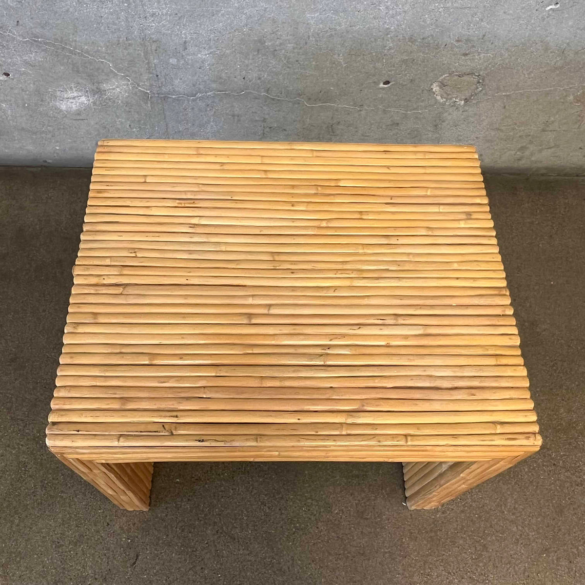 Handmade Pencil Reed Side Table w/Waterfall Edges
